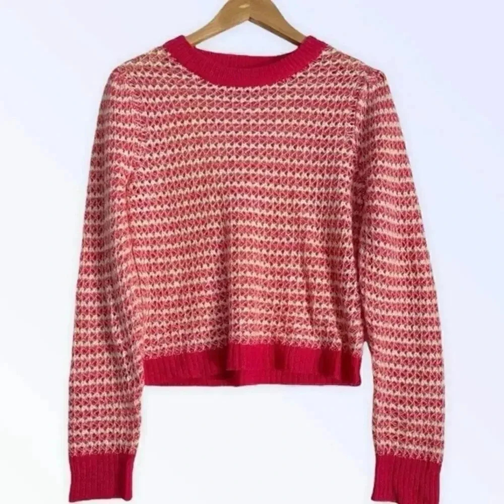 Wayf pink and white striped knit sweater - Picture 3 of 6